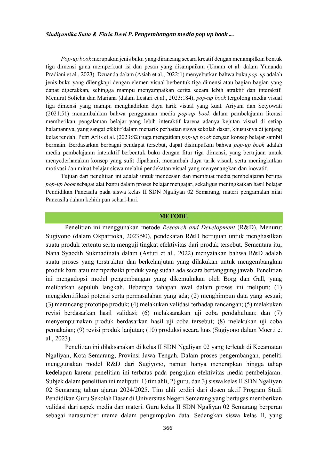 JURIS Pengembangan Media Pop Up Book Materi Pengamalan Nilai Nilai Pancasila untuk Meningkatkan Hasil Belajar Siswa Sekolah Dasar