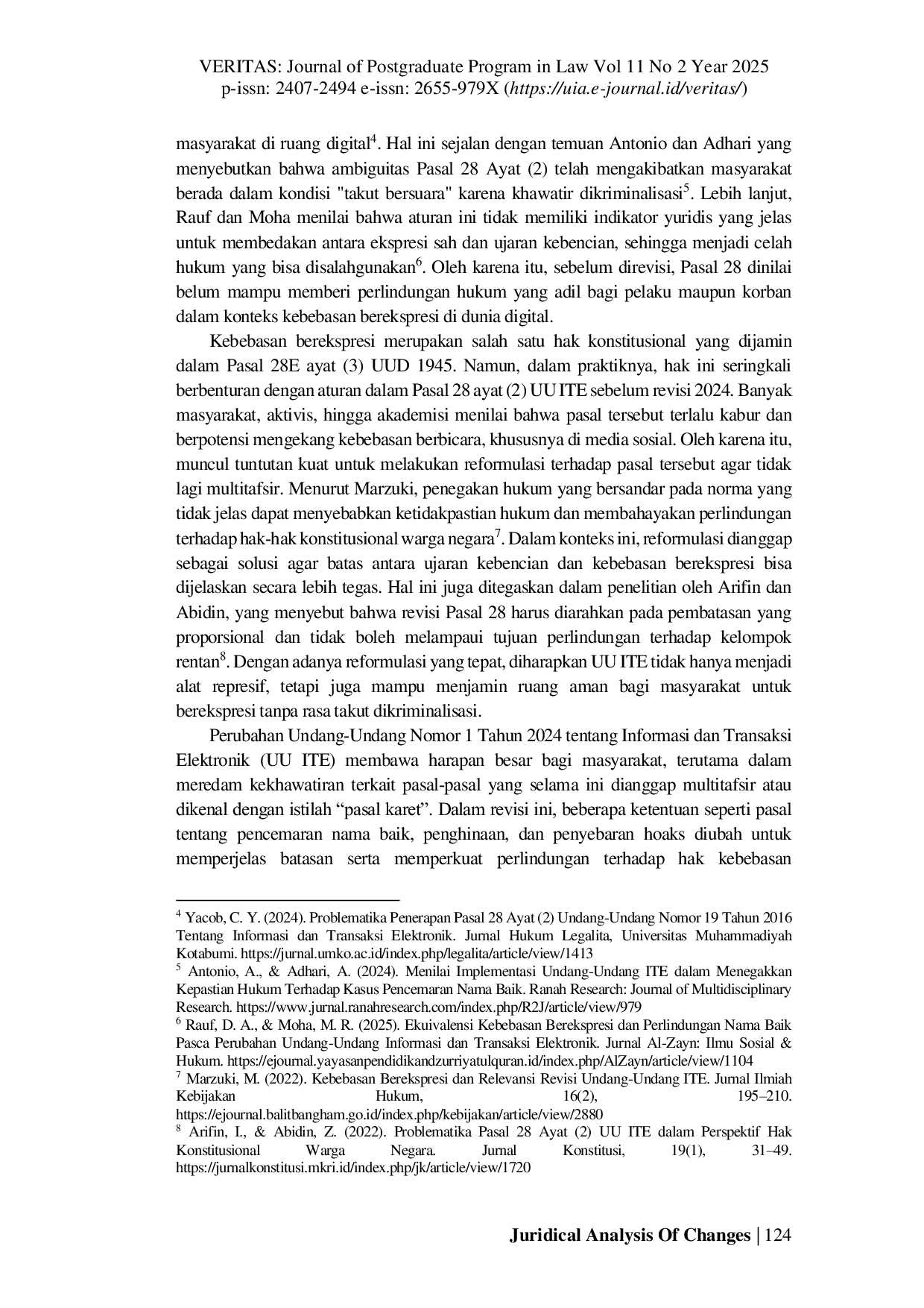 JURIS Legal Analysis of Amendments to Law Number 1 of 2024 Concerning ITE in Handling Hoaxes and Hate Speech