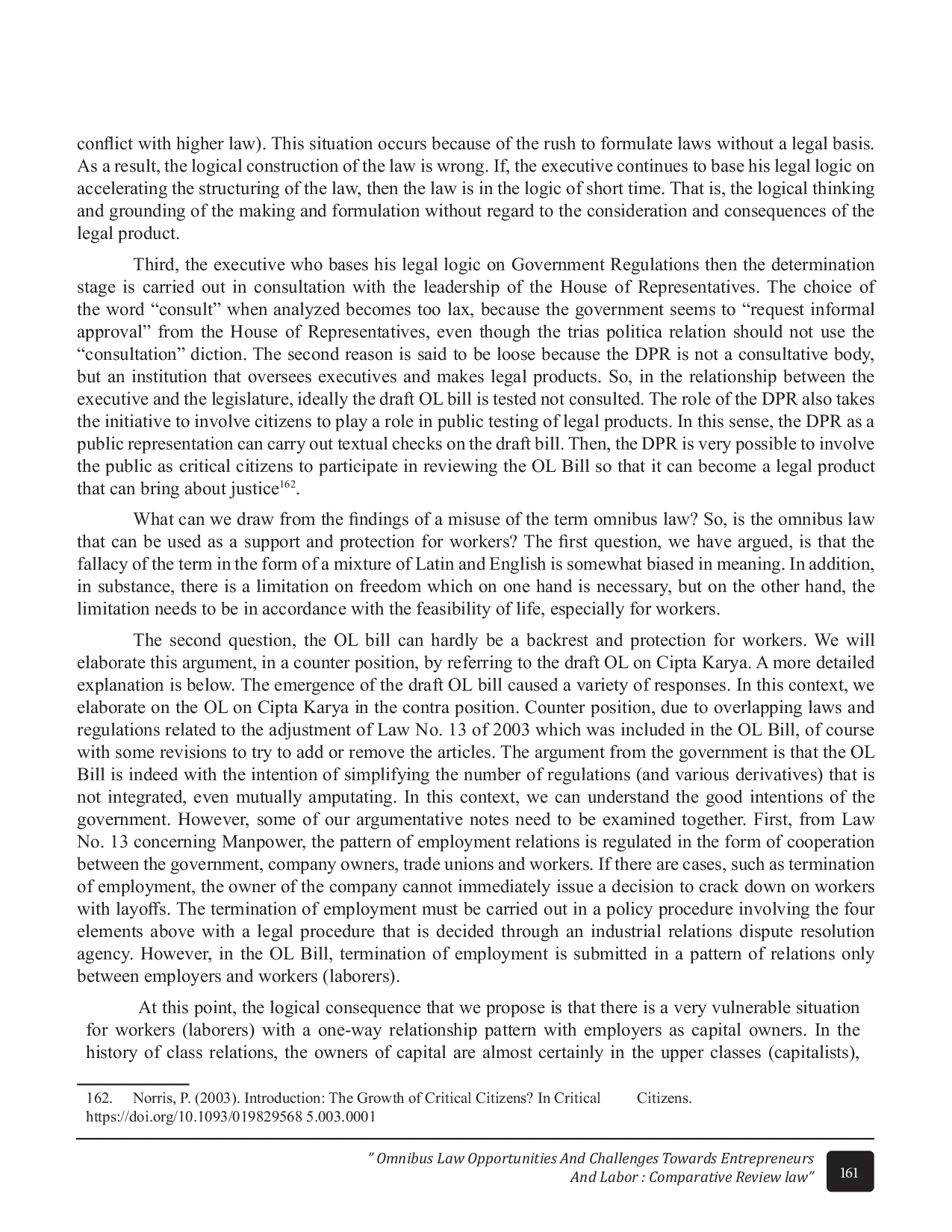 JURIS Manifestation of Pancasila Values in the Omnibus Law for Justice