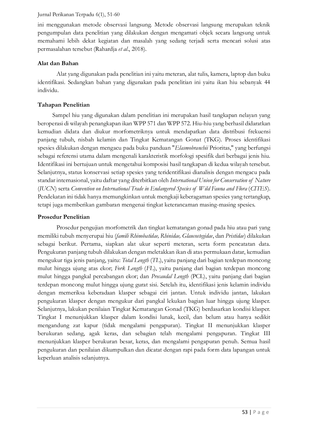 JURIS Keanekaragaman dan Status Konservasi Hiu yang Berbasis di Pelabuhan Perikanan Samudera Kutaraja Banda Aceh