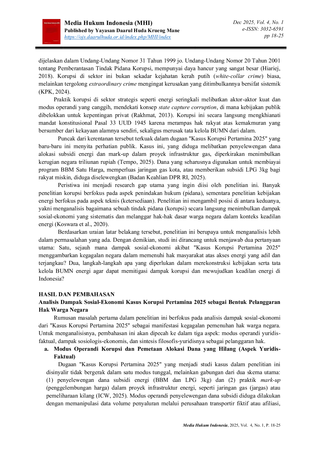 JURIS Energy Access Inequality in Indonesia Socio Economic Impact Analysis of the 2025 Pertamina Case on Fulfilling Citizens Rights to Fair and Affordable Energy