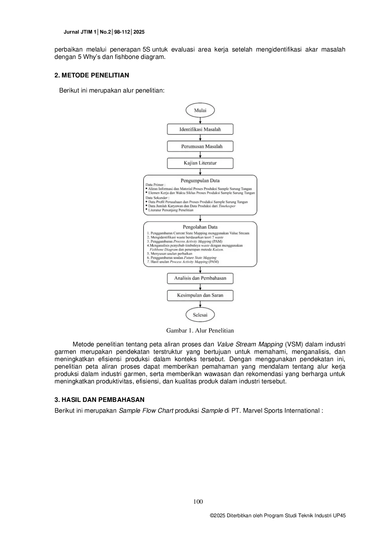 JURIS Peningkatan Efisiensi Waktu Proses Produksi Sample Menggunakan Mesin Laser Berbasis Value Stream Mapping VSM