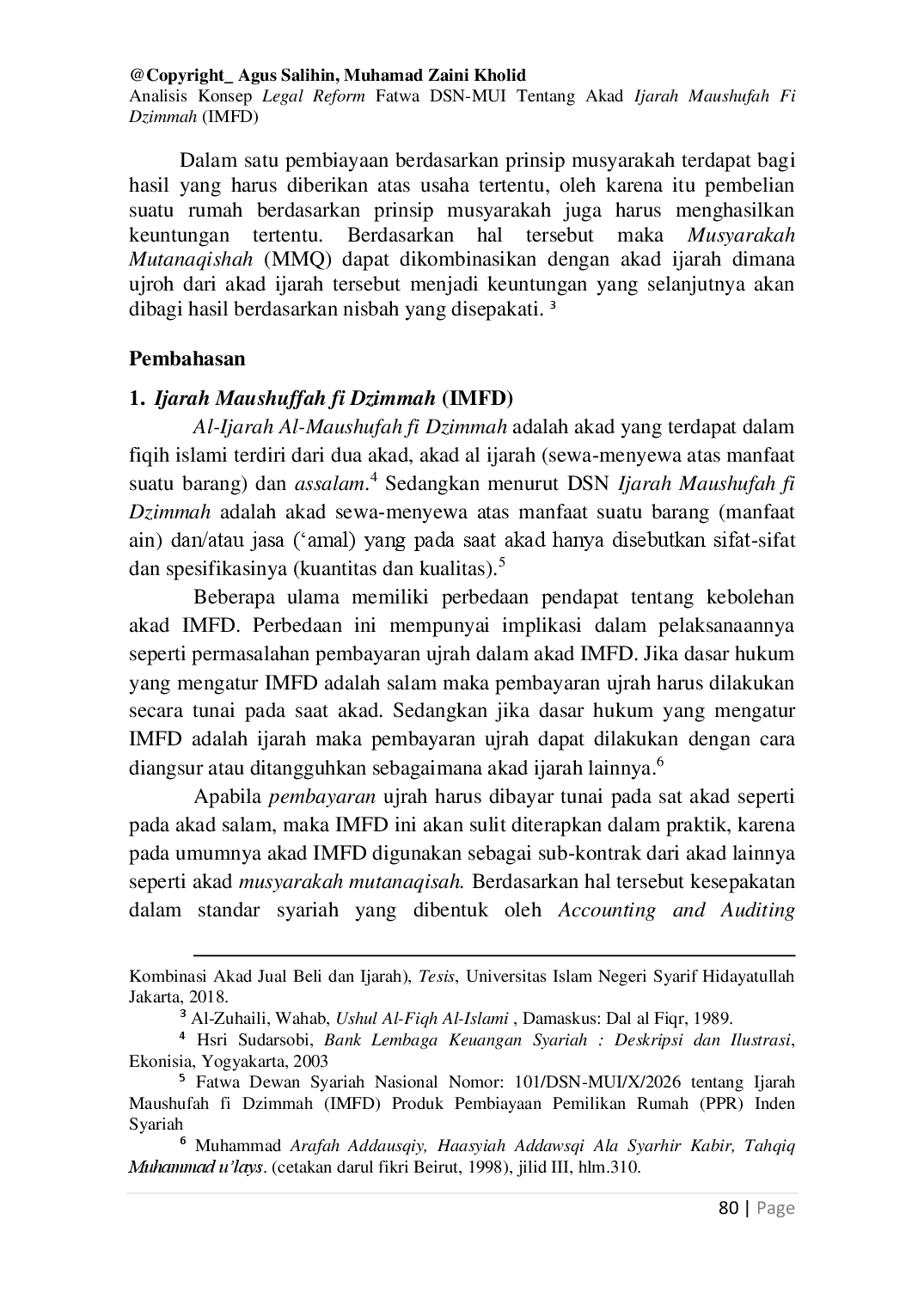 juris Analisis Konsep Legal Reform Fatwa Dsn Mui Tentang Akad Ijarah Maushufah Fi Dzimmah Imfd