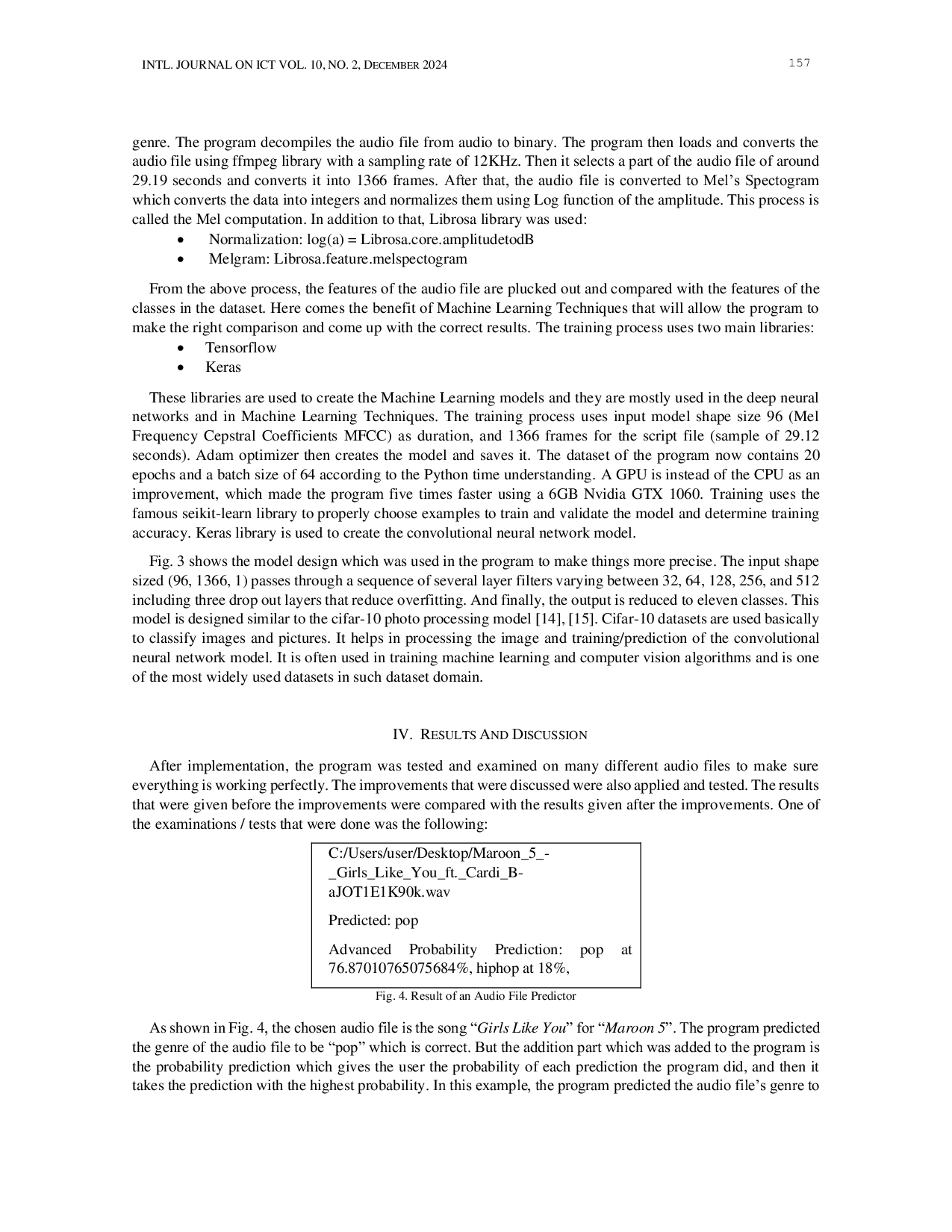 JURIS Music Genre Classification Using Adam Algorithm of Convolutional Neural Network