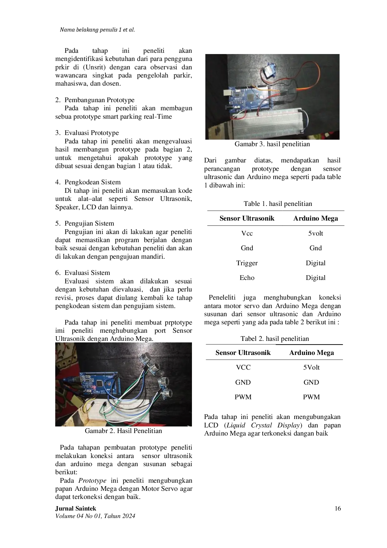 JURIS Perancangan Prototype Smart Parking Real Time Di Universitas Sariputra Indonesia Tomohon