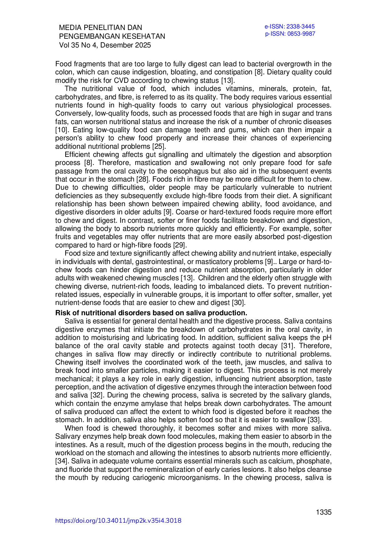 JURIS Bagaimana Parameter Pola Mengunyah Memengaruhi Gangguan Gizi Tinjauan Literatur