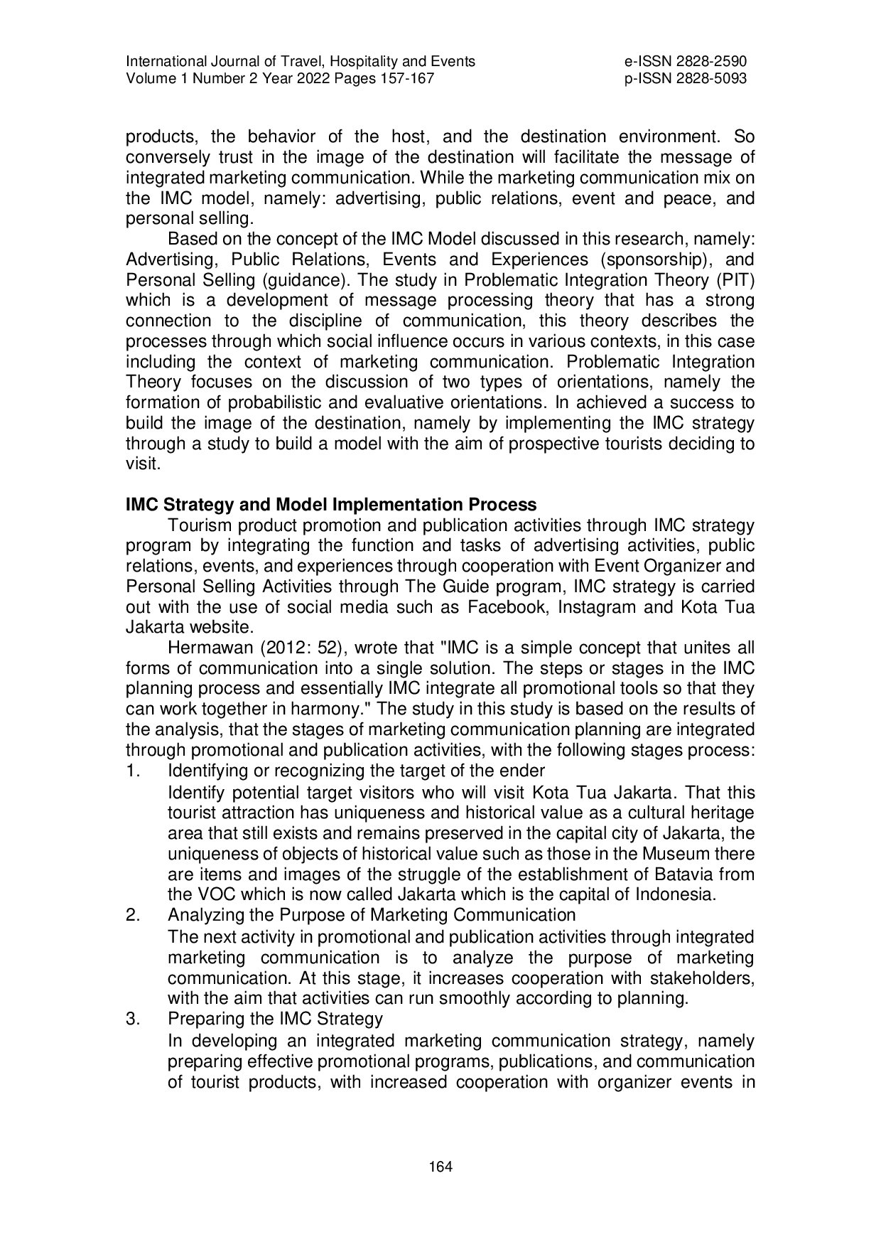 JURIS Integrated Marketing Communication Model in Building the Image of Tourist Attractions in Kota Tua Jakarta