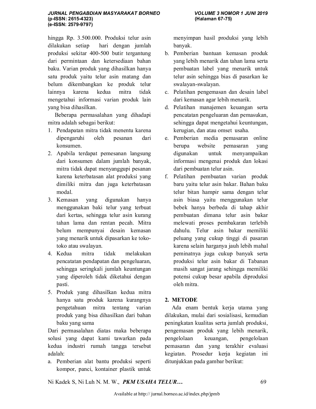 JURIS PKM Usaha Telur Asin di Desa Pangkung Tibah Kecamatan Kediri Kabupaten Tabanan