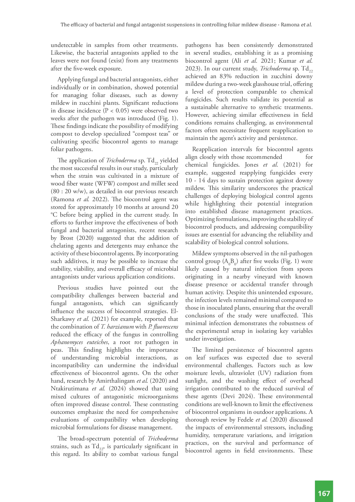 JURIS The Efficacy of Bacterial and Fungal Antagonist Suspensions in Controlling Foliar Mildew Disease in Zucchini Plants