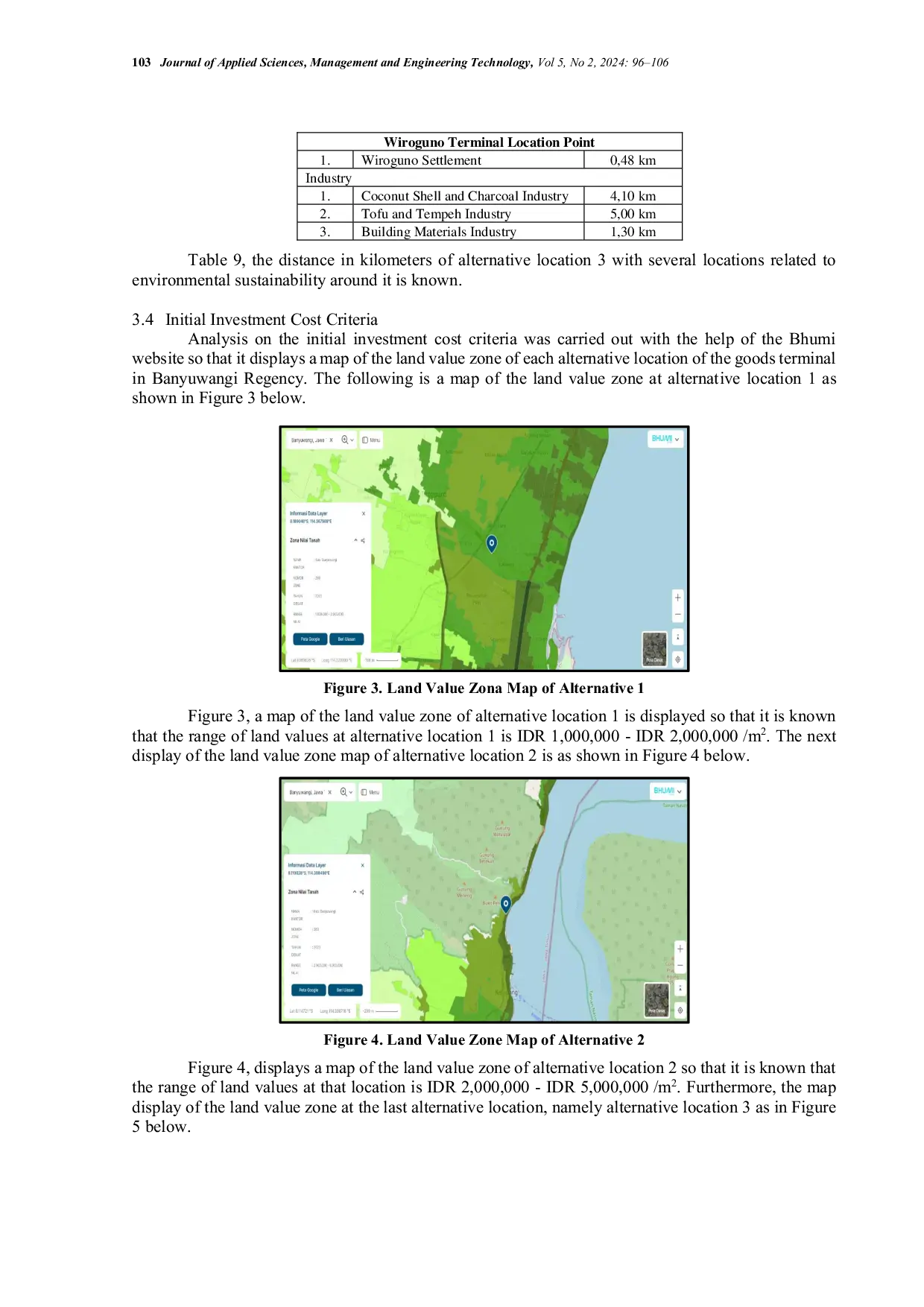 JURIS Application of the Composite Performance Index CPI Method in Optimizing the Location Point of the Goods Terminal in Banyuwangi Regency
