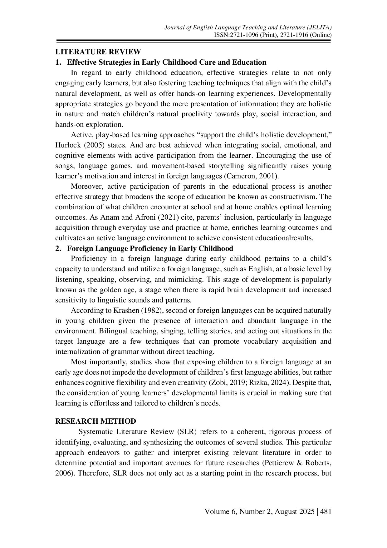 JURIS Engaging Strategies for Early Childhood Foreign Language Acquistion A Systematic Literature Review