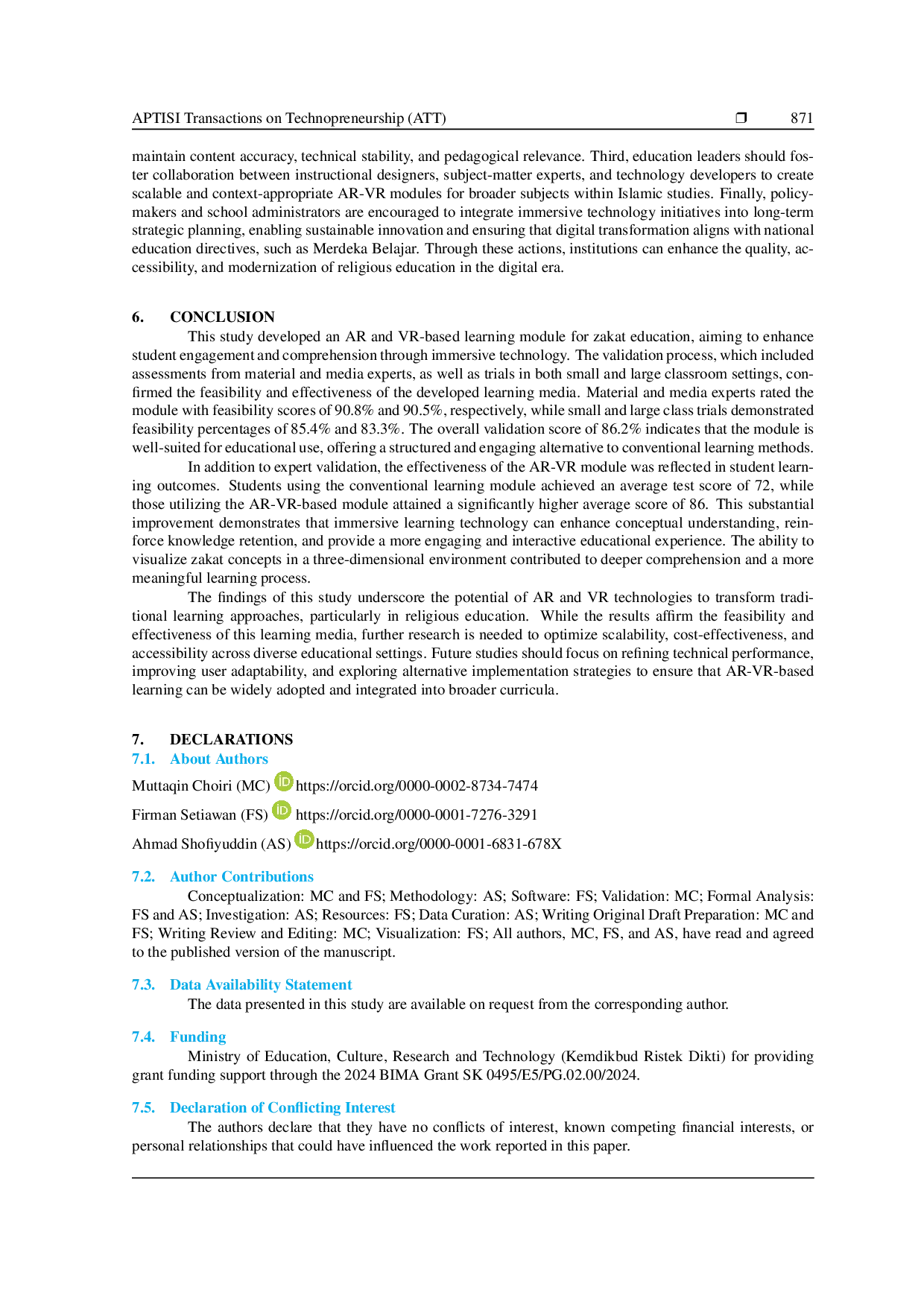 JURIS Enhancing Zakat Learning Outcomes Using Augmented Reality and Virtual Reality Technologies