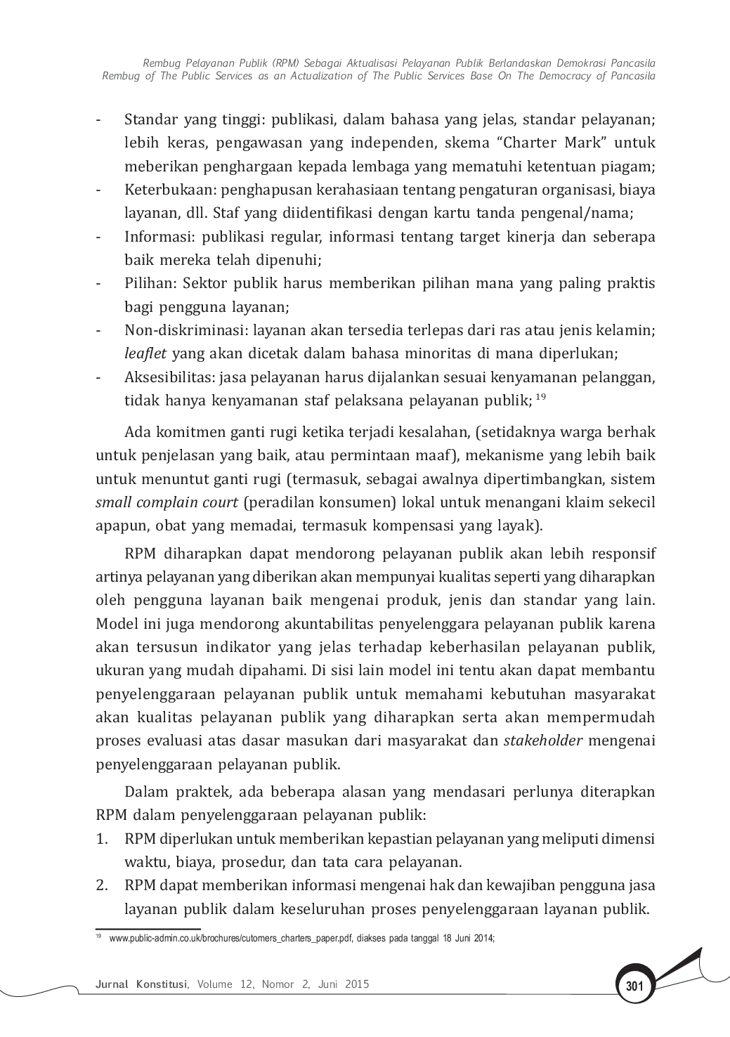JURIS Rembug Pelayanan Publik RPM Sebagai Aktualisasi Pelayanan Publik Berlandaskan Demokrasi Pancasila
