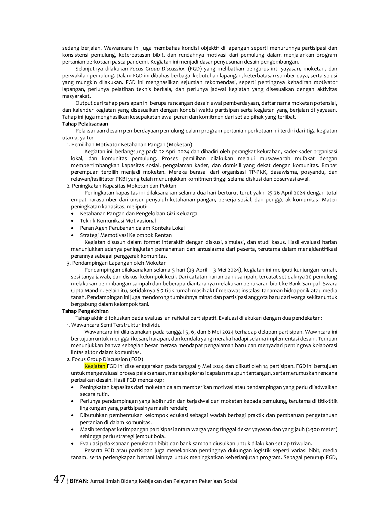 JURIS The Pengembangan Desain Pemberdayaan Pemulung oleh Motivator Ketahanan Pangan dalam Program Pertanian Perkotaan di Yayasan Swara Peduli Indonesia Jakarta Pengembangan Desain Pemberdayaan Pemulung ole