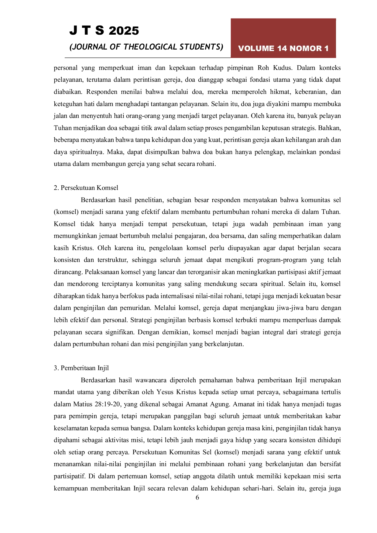 JURIS Faktor Penentu Keberhasilan Perintisan Gereja Di Gereja Betel Tabernakel Kristus Alfa Omega Gajahmada Semarang