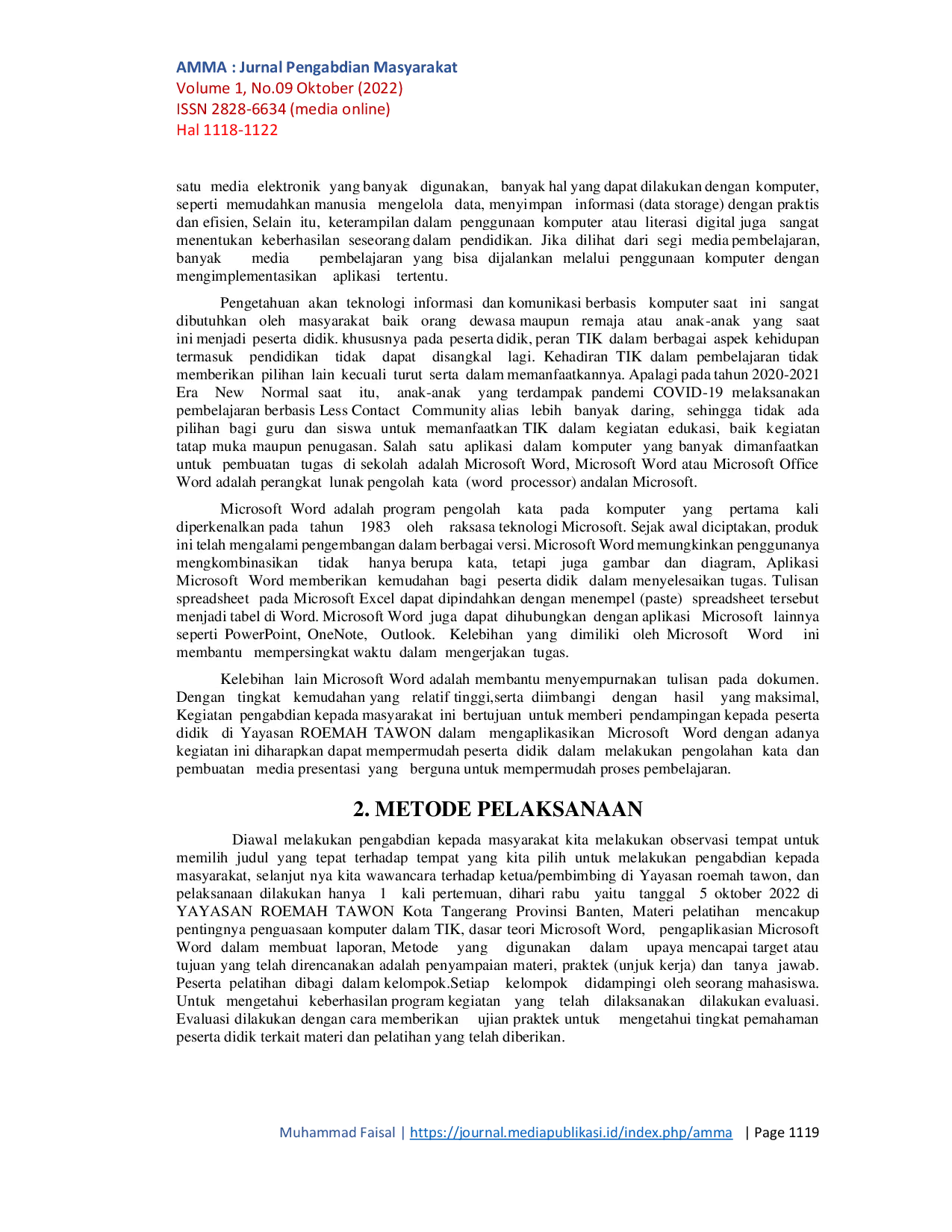 JURIS Pengenalan Microsoft Word Pada Usia Dini Kepada Yayasan Roemah Tawon