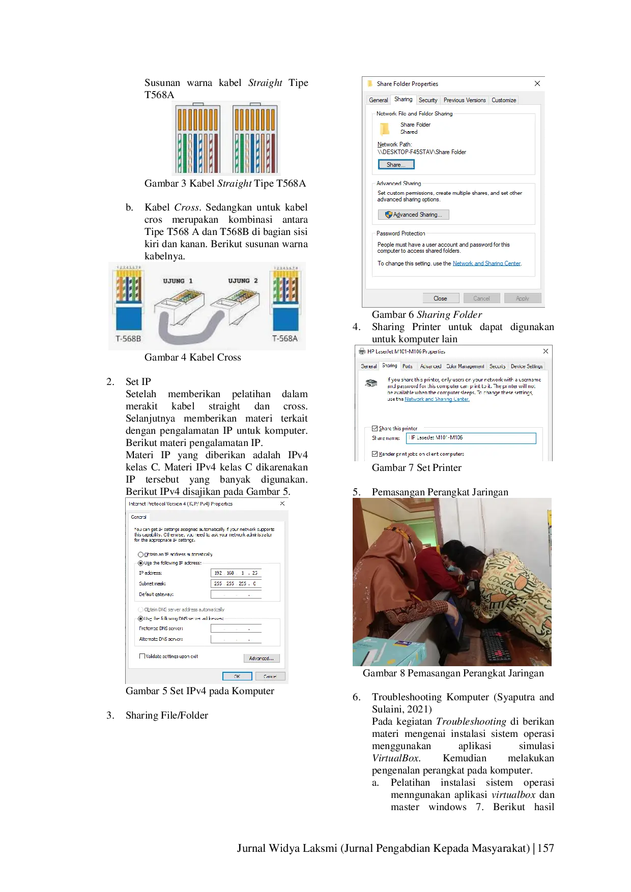 JURIS Pelatihan Jaringan Dan Troubleshooting Komputer Untuk Menambah Keahlian Perangkat Desa Mukti Karya
