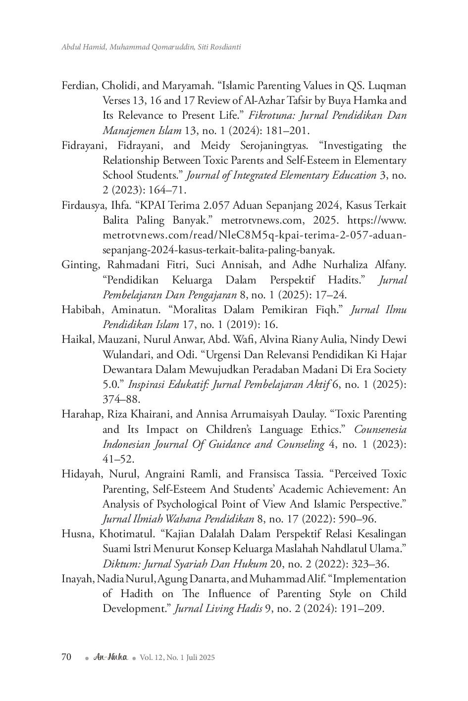 JURIS Gentle Parenting in The Light of The Sunnah Cultivating Gen Z Morality Toward a Maslahat Family