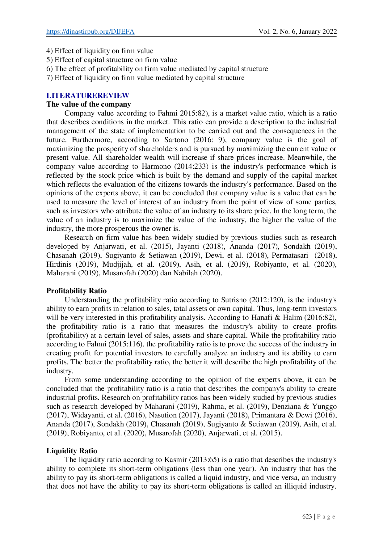 juris Effect of Profitability and Liquidity on Capital Structure and Value of Plantation Companies in Indonesia