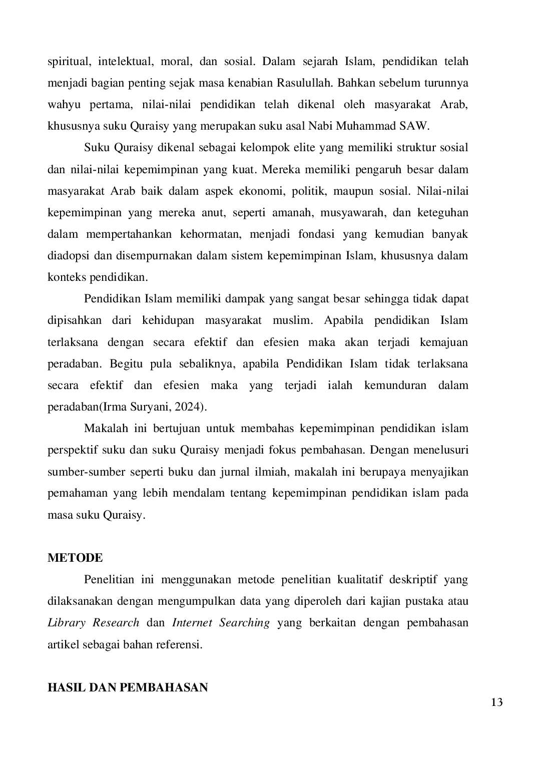 JURIS Kepemimpinan Pendidikan Islam Perspektif Suku