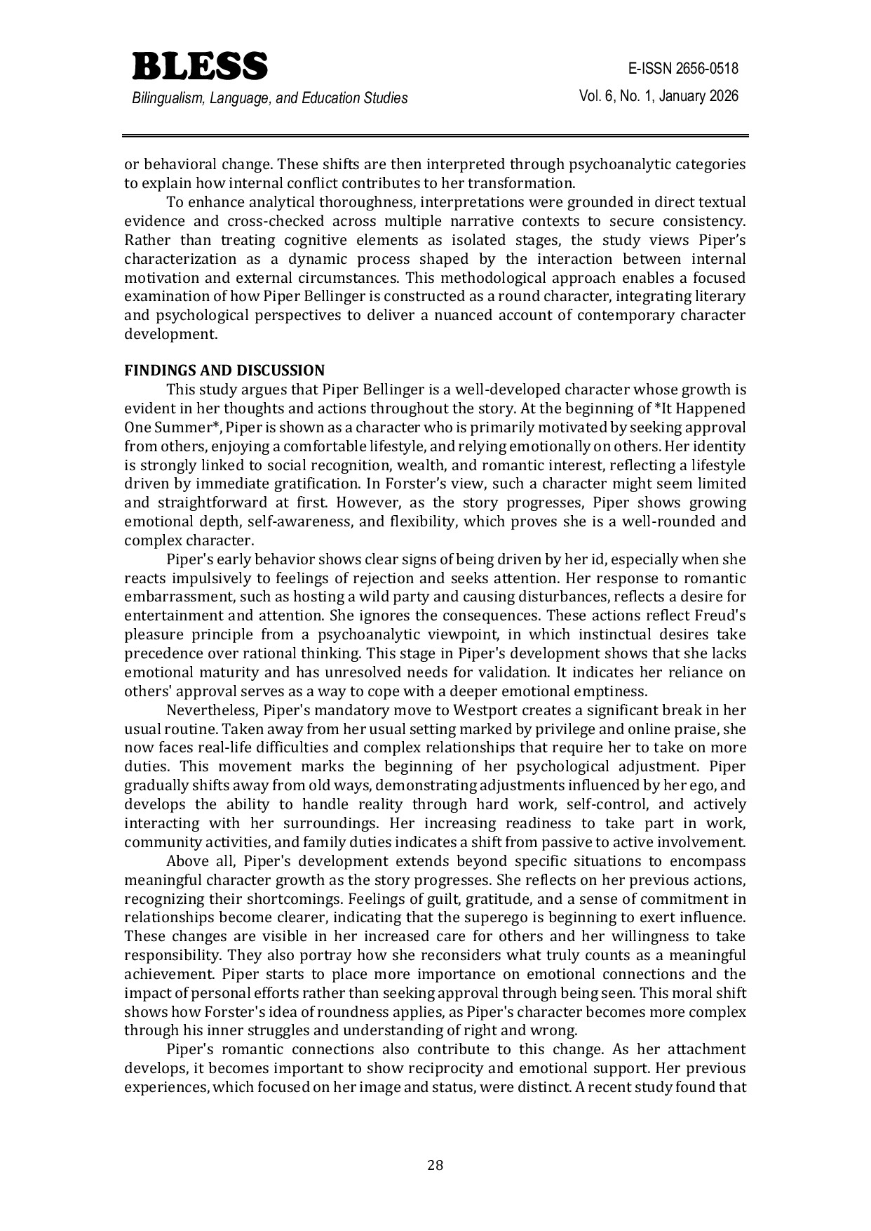 JURIS Piper Bellinger as a Round Character in Tessa Bailey s It Happened One Summer