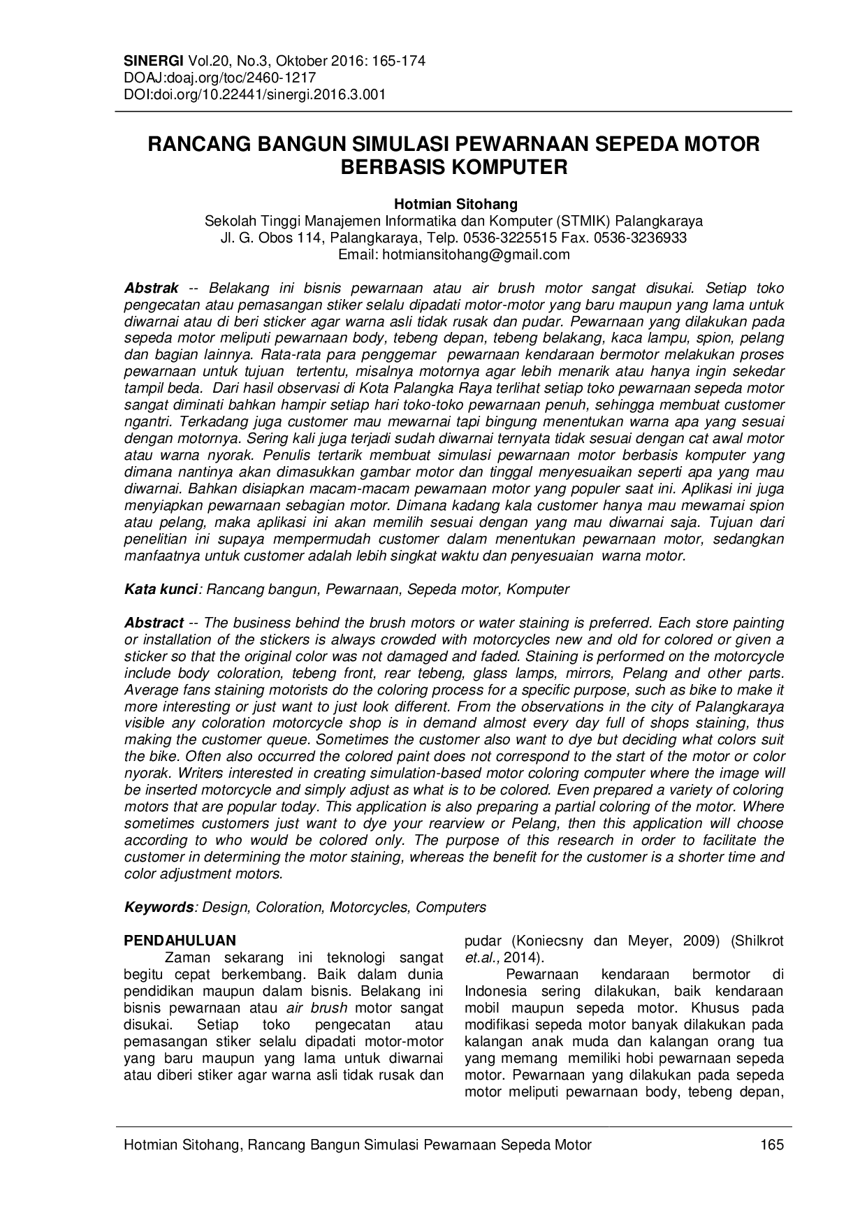 JURIS RANCANG BANGUN SIMULASI PEWARNAAN SEPEDA MOTOR BERBASIS KOMPUTER