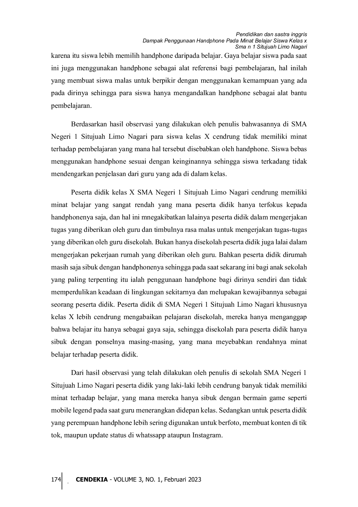 JURIS Dampak Penggunaan Handphone Pada Minat Belajar Siswa