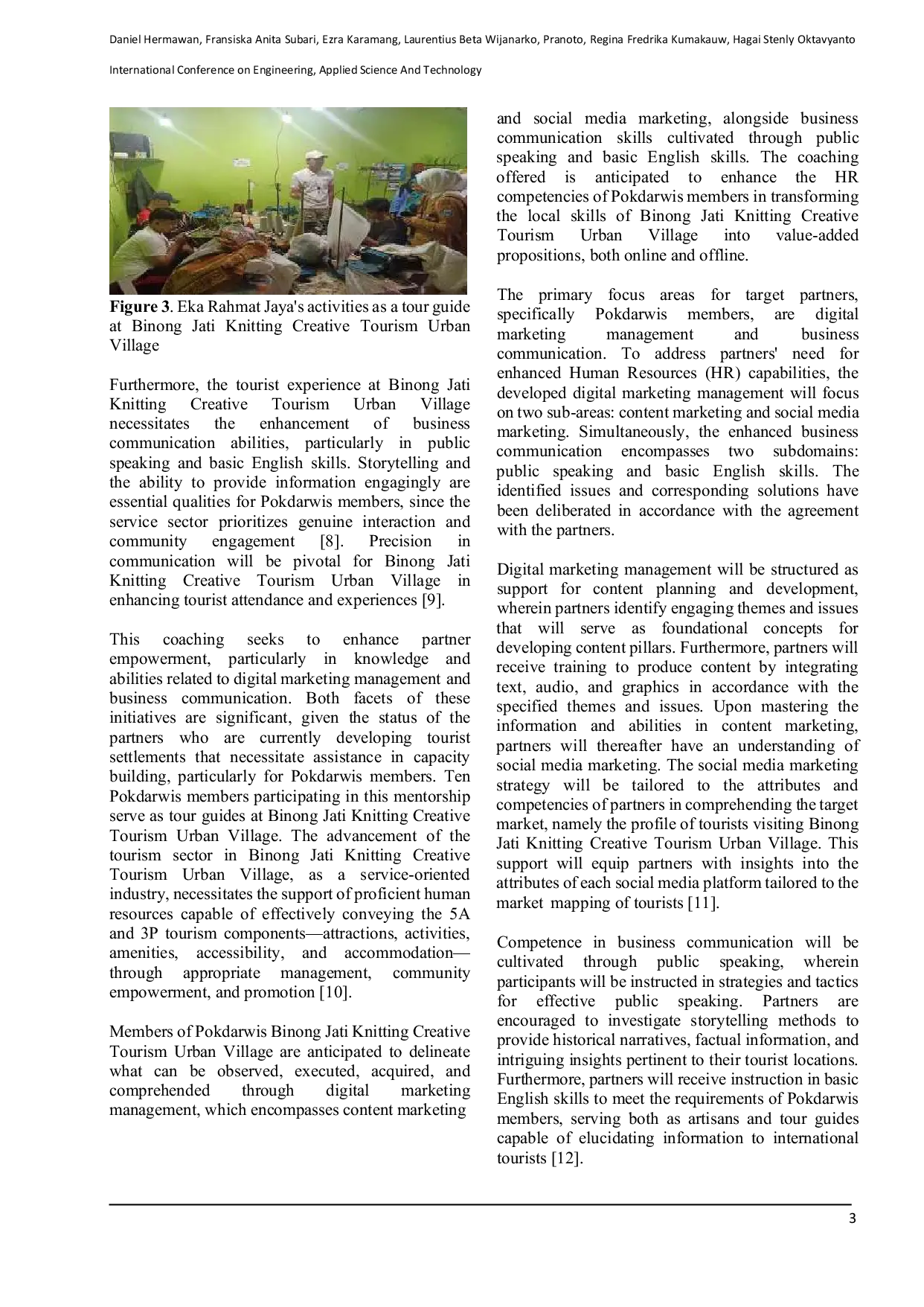 JURIS Mentoring Digital Marketing Management dan Business Communication Pokdarwis di Kampung Binong Bandung