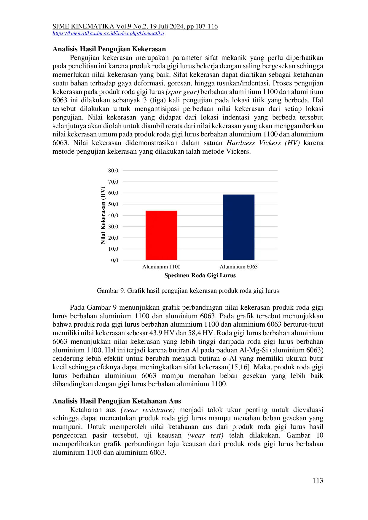 JURIS Analisis Hasil Pengecoran Pasir Roda Gigi Lurus Berbahan Aluminium 1100 Dan 6063 Terhadap Sifat Mekanik