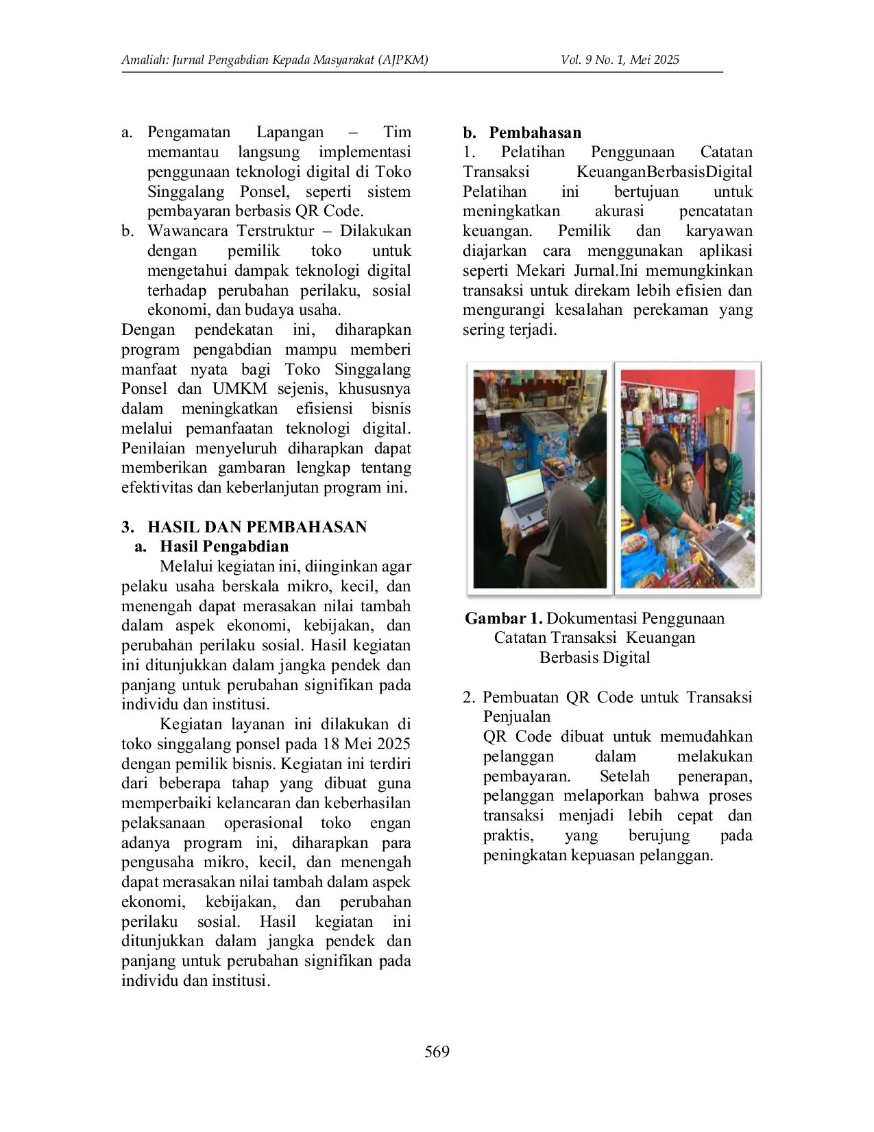 JURIS Pembuatan QR Code dan Membuat Identitas Toko Serta Membuat Penetapan Harga Pokok Studi Kasus Toko Singgalang Ponsel