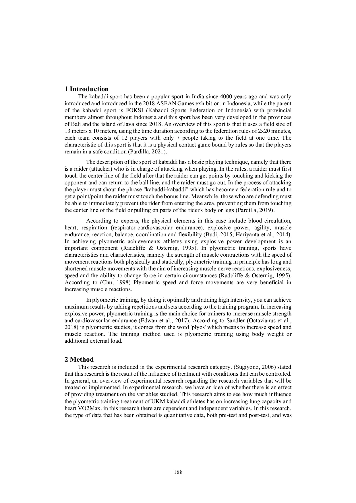 JURIS The Effect of Plyometrics on Increasing Vo2max Endurance in UKM Kabaddi Athletes STOK Bina Guna