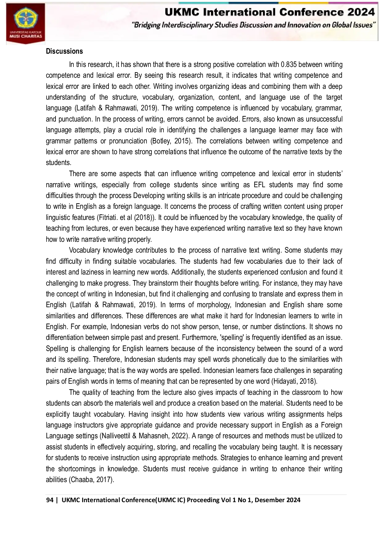 JURIS Correlations Between Lexical Error And Writing Competence In Narrativetext