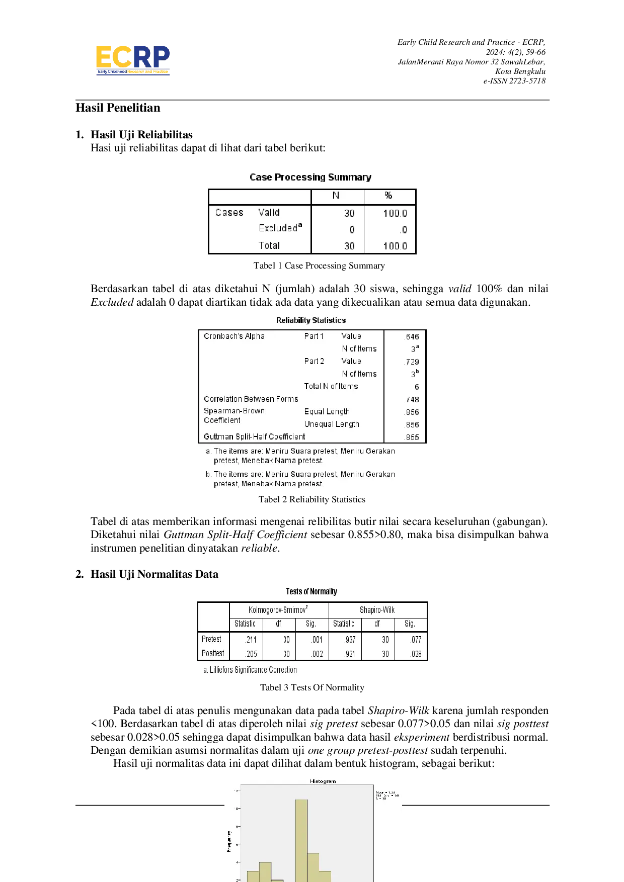 JURIS Pengaruh Metode Bermain Peran Meniru Binatang Terhadap Kognitif Anak Usia Dini Di TK Islam Jerapah Kuning