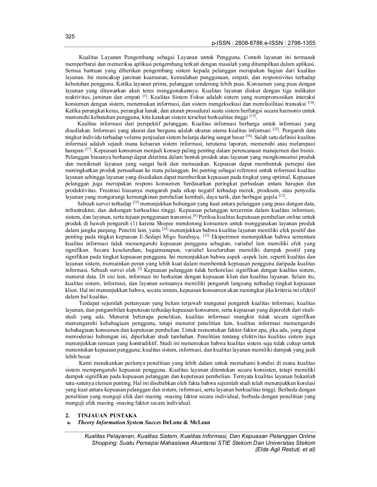 JURIS Kualitas Pelayanan Kualitas Sistem Kualitas Informasi Dan Kepuasan Pelanggan Online Shopping Suatu Persepsi Mahasiswa Akuntansi STIE Stekom Dan Universitas Stekom