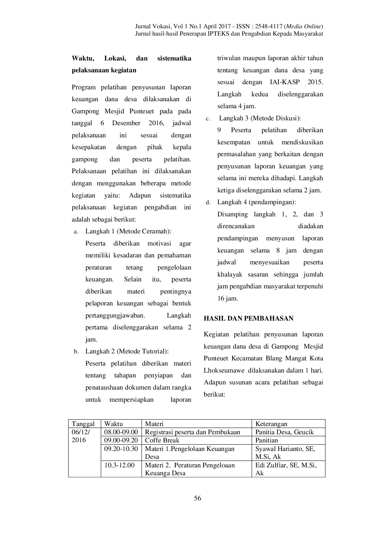 JURIS Pelatihan Penyusunan Laporan Keuangan Dana desa Gampong Mesjid Punteuet Kecamatan Blang Mangat Kota Lhokseumawe