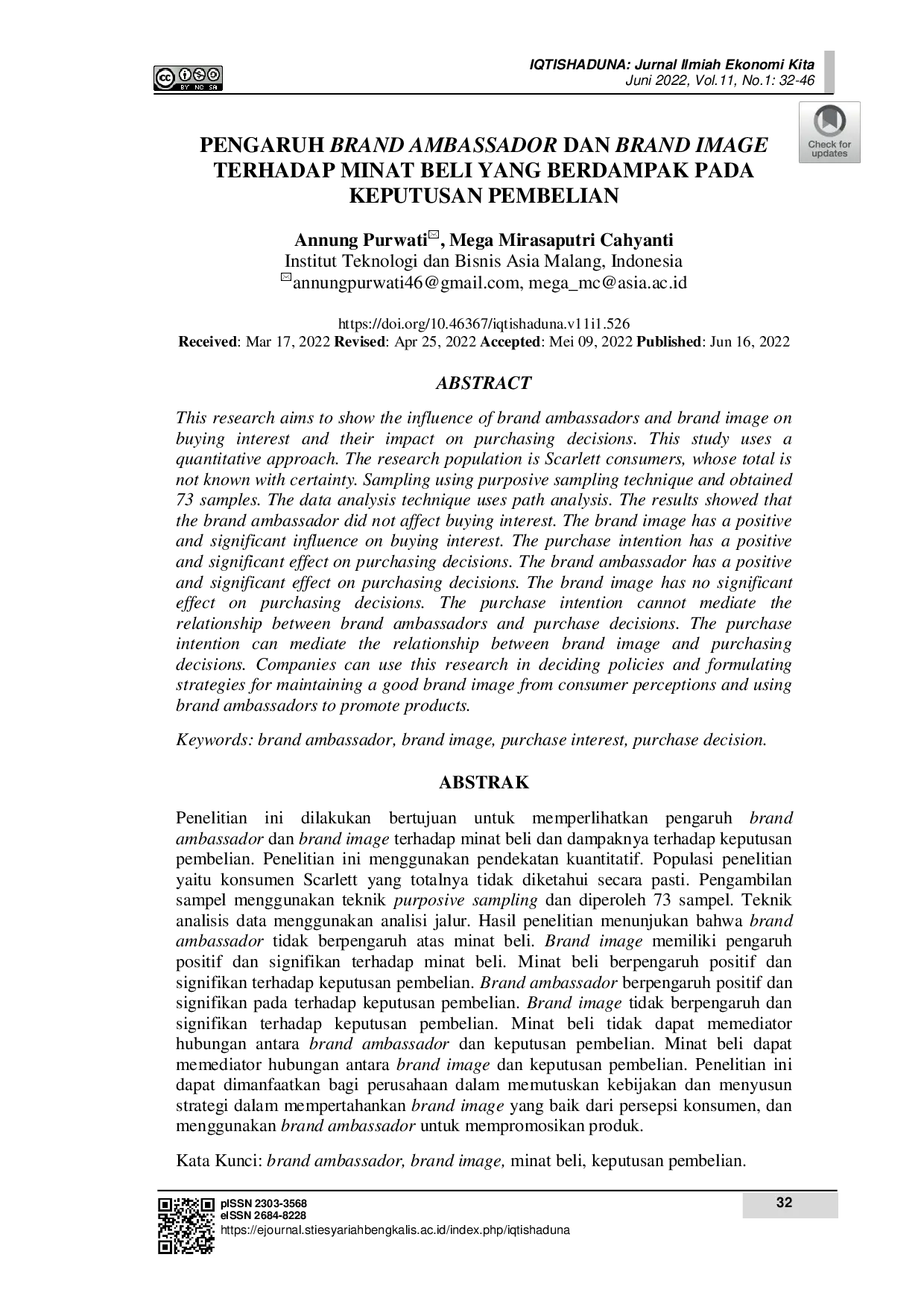 juris Pengaruh Brand Ambassador Dan Brand Image Terhadap Minat Beli Yang Berdampak Pada Keputusan Pembelian