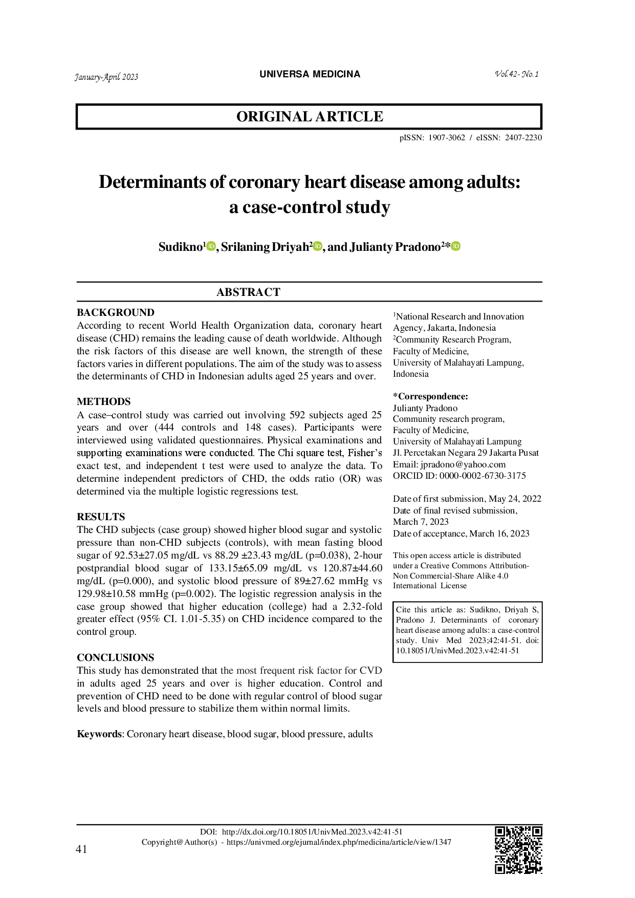 juris Determinants of coronary heart disease among adults a case control study