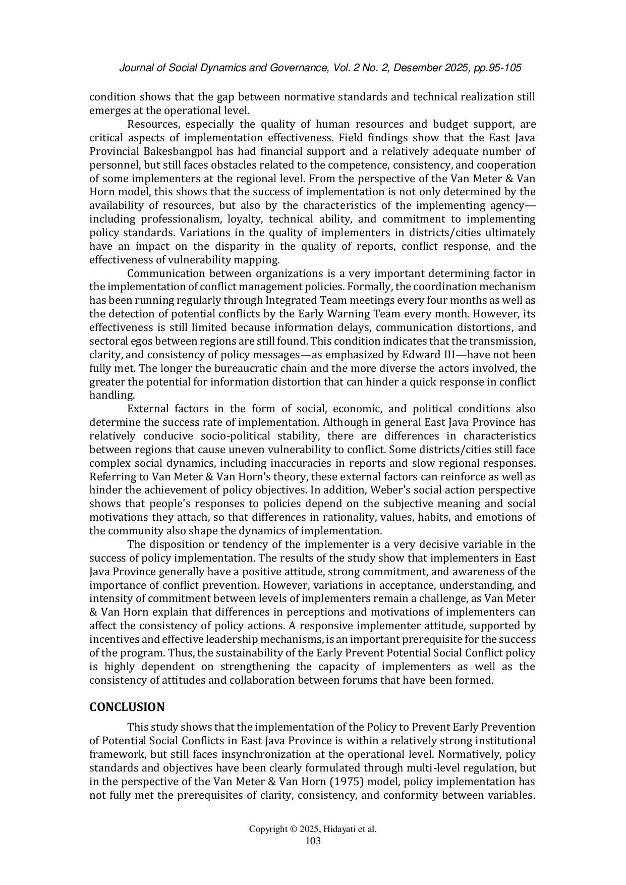 JURIS Implementation of The Program to Prevent Early Potential Social Conflicts in The Agency of National Unity and Politics of East Java Province