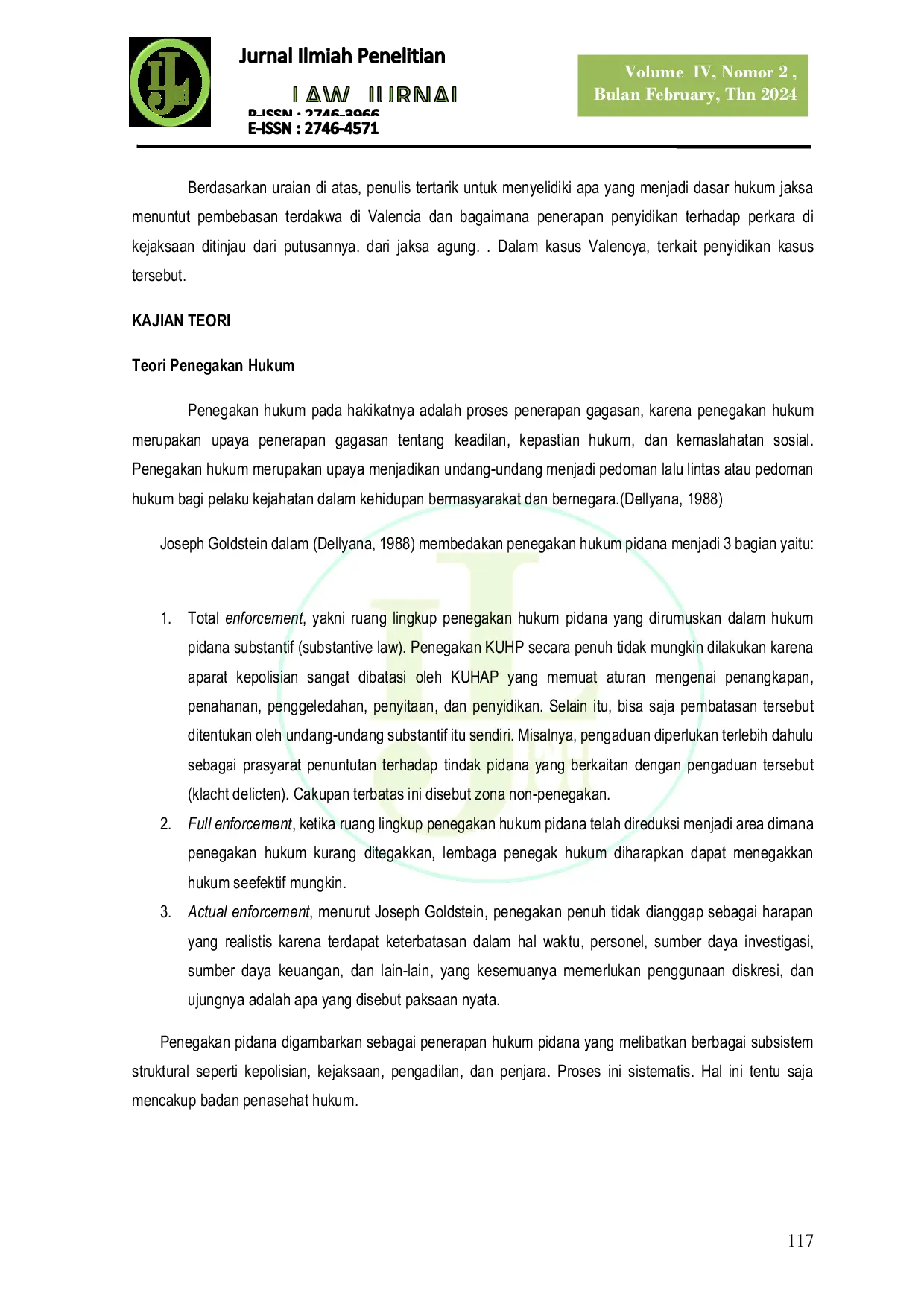 JURIS Rekonstruksi Politik Hukum Pidana Terhadap Eksaminasi Tuntutan Bebas Dalam Kasus Valencya