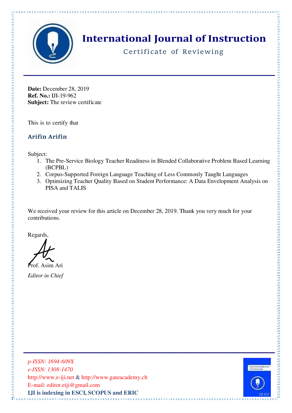 JURIS International Journal of Instruction