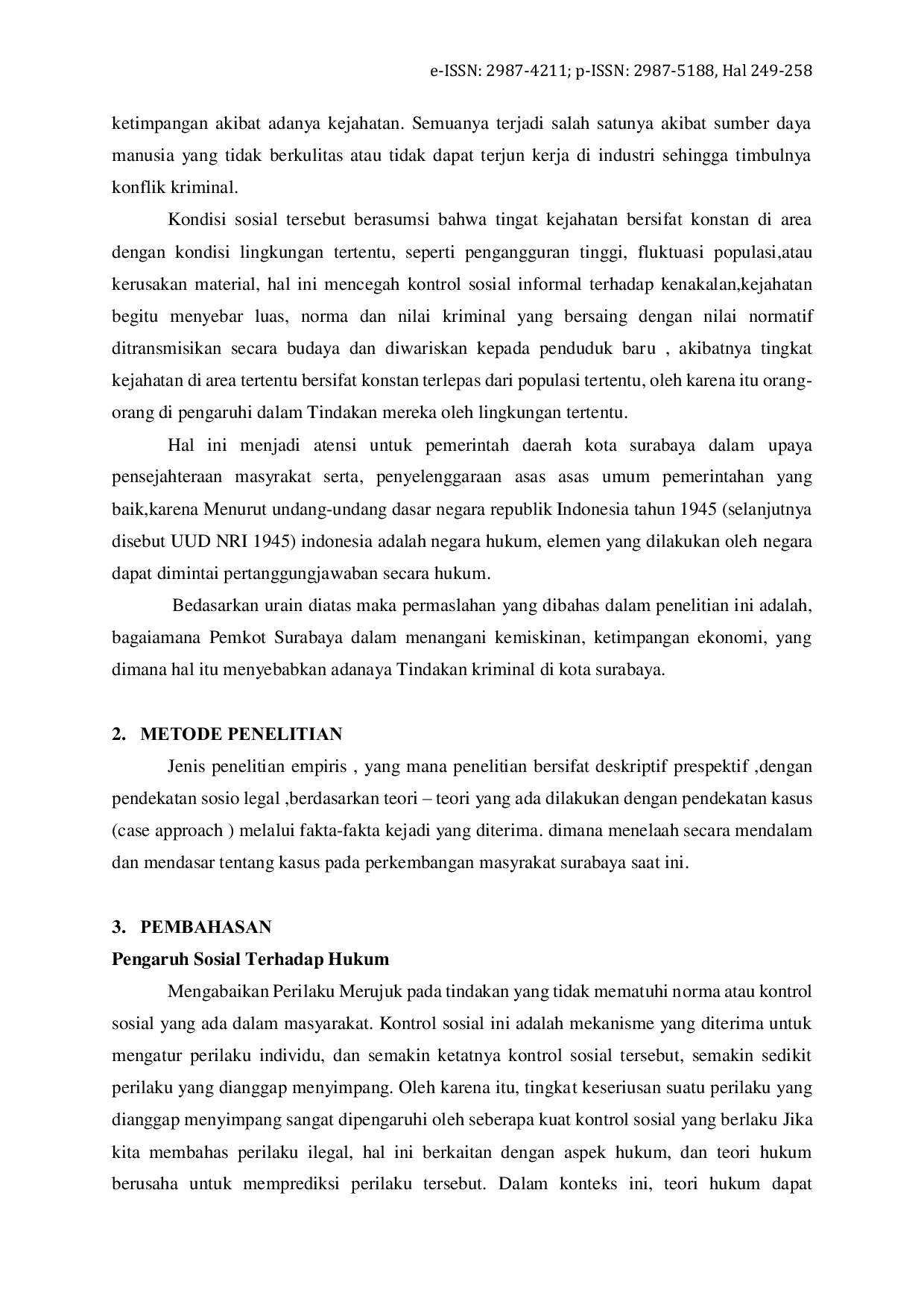 JURIS Penanggulangan Kriminal Oleh Pemkot Surabaya Melalui Pendekatan Teori Disorganisasi Sosial