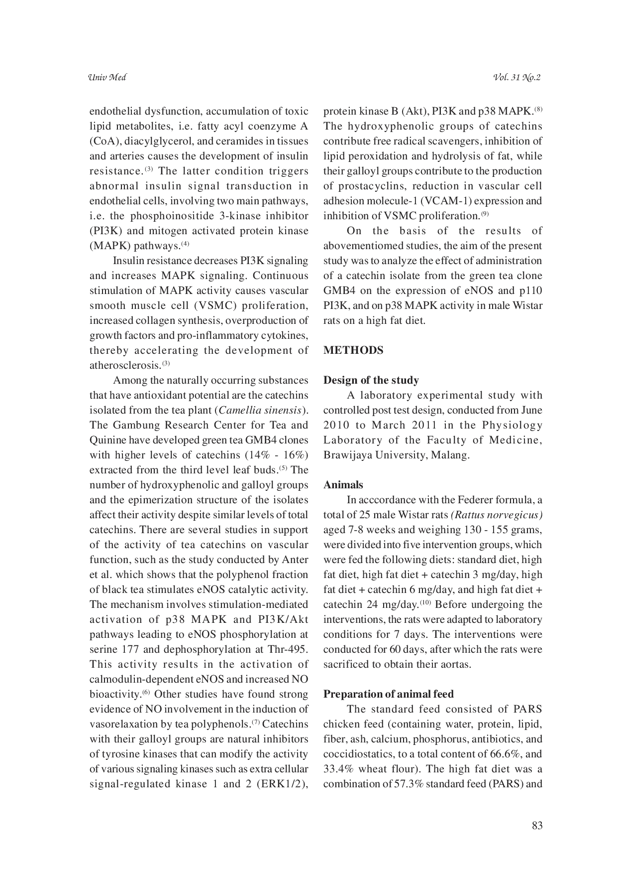 JURIS Katekin Menghambat Proses Aterosklerosis pada Tikus Jantan dengan Diet Lemak Tinggi