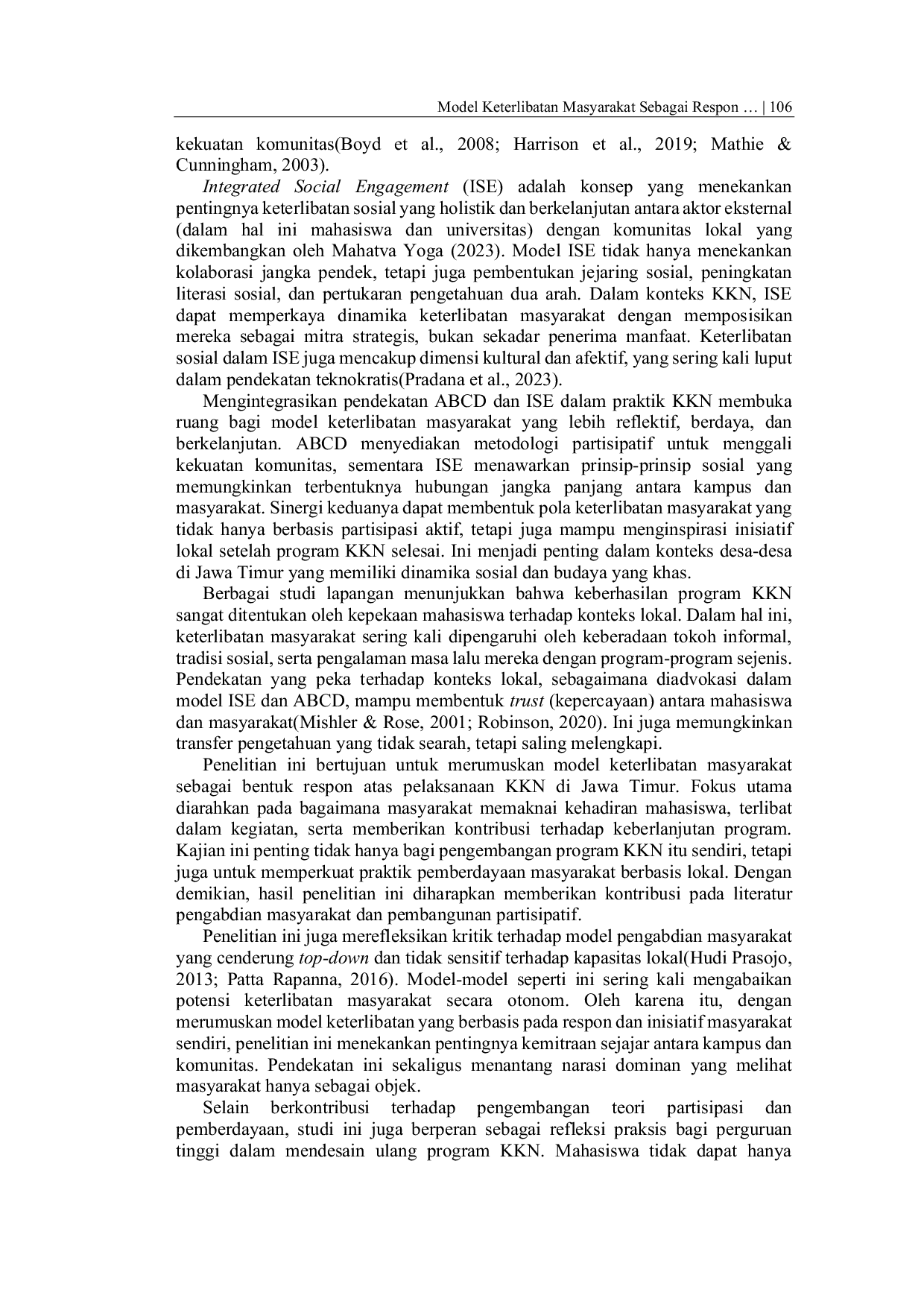 JURIS Model Keterlibatan Masyarakat Sebagai Respon Atas Program KKN UIN Sunan Kalijaga Di Jawa Timur