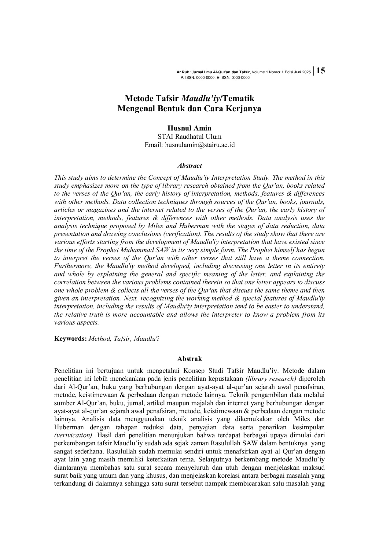 JURIS Metode Tafsir Maudlu iy Tematik Mengenal Bentuk dan Cara Kerjanya