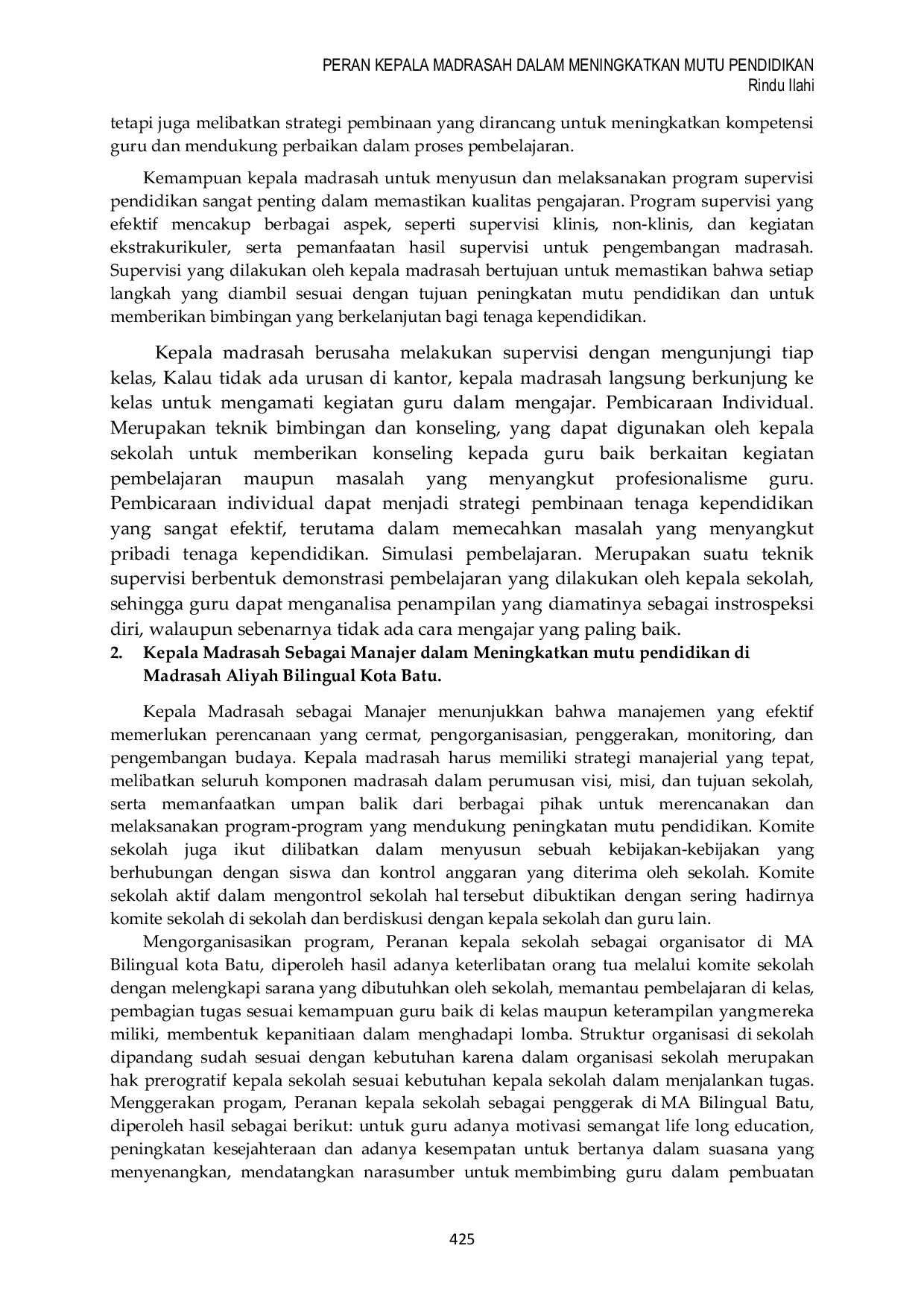 JURIS Peran Kepala Madrasah dalam Meningkatkan Mutu Pendidikan