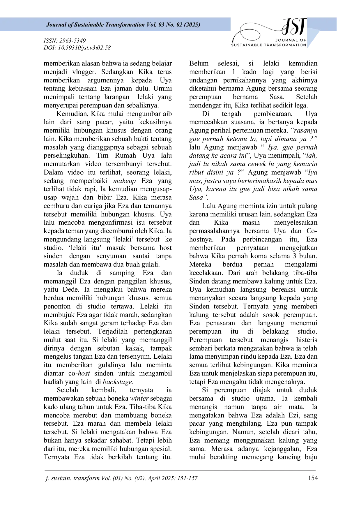 JURIS AMBIGUITAS FORMAT ACARA REALITY SHOW PADA PROGRAM RUMAH UYA