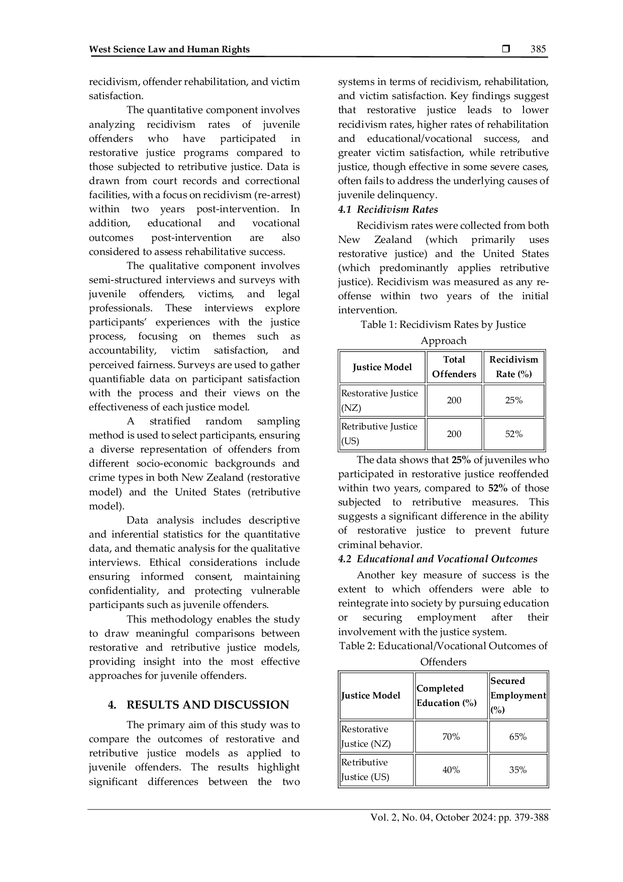 JURIS The Future of Children in the Criminal Justice System Restorative or Retributive Approach