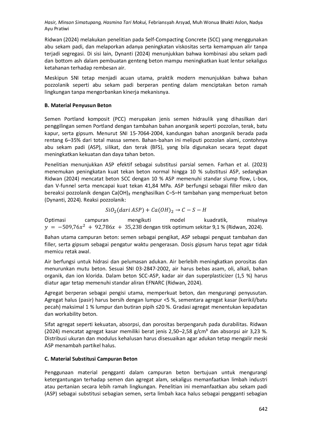 JURIS Pengaruh Substitusi Abu Sekam Padi terhadap Kuat Tekan dan Workability Beton Self Compacting Concrete SCC sebagai Upaya Pemanfaatan Limbah Ramah Lingkungan