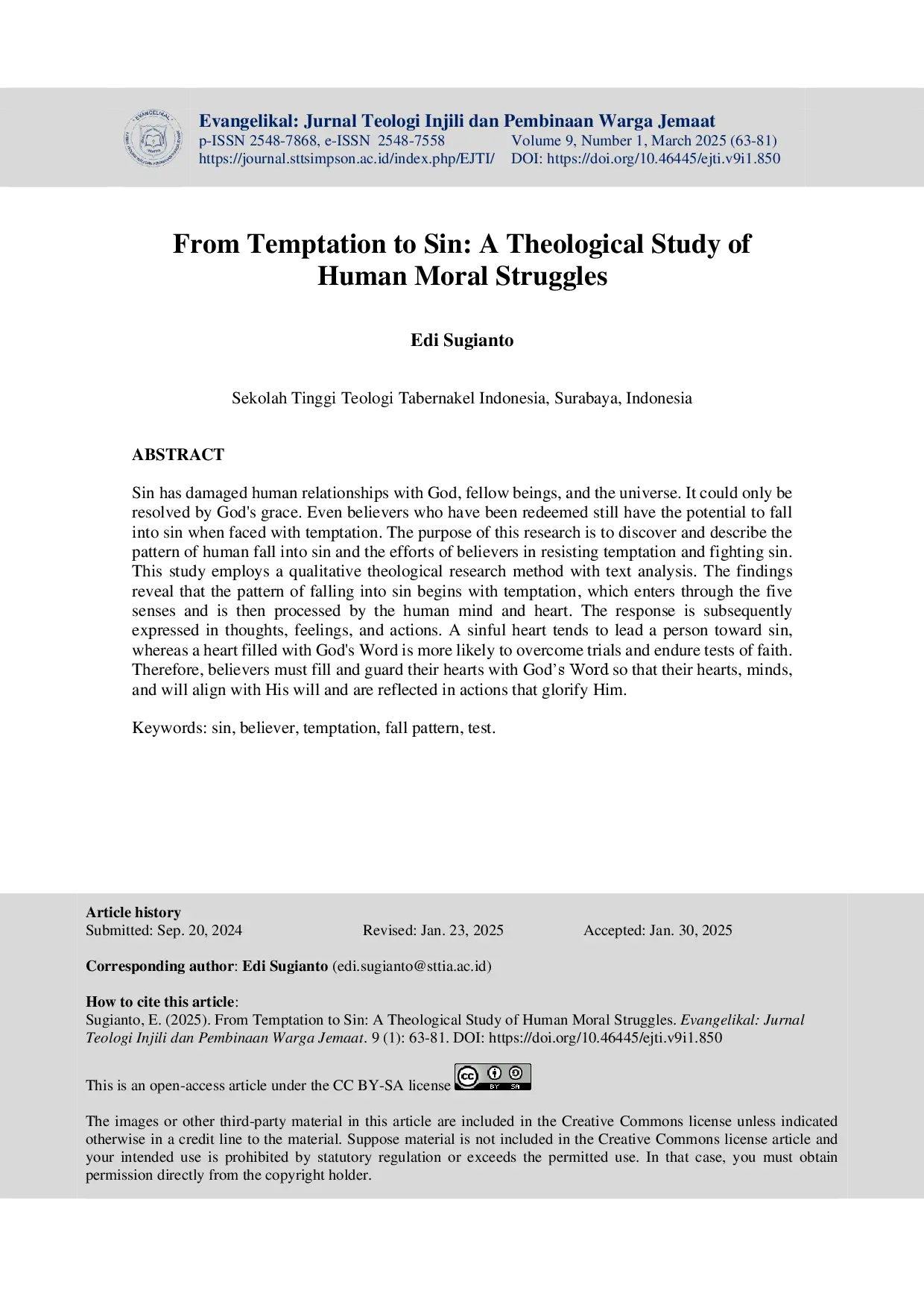 juris From Temptation to Sin A Theological Study of Human Moral Struggles