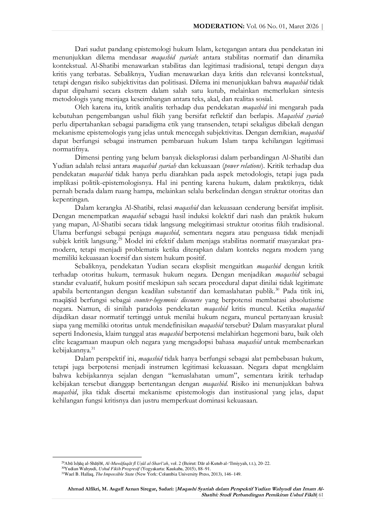 JURIS MAQASHID SYARIAH DALAM PERSPEKTIF YUDIAN WAHYUDI DAN IMAM AL SHATIBI Studi Perbandingan Pemikiran Ushul Fikih